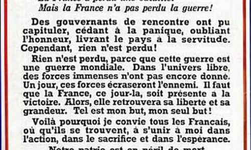 CÉRÉMONIE DU 18 JUIN :  à 18h au Monument aux morts